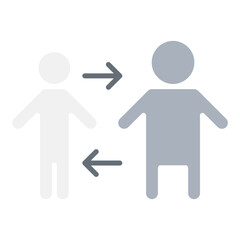 Losing weight icon in flat color style