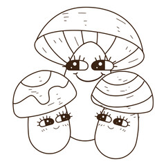 hand drawn retro mushroom