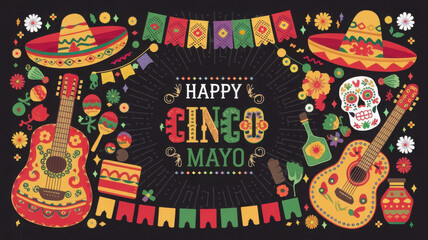 Obraz premium cinco de mayo illustration 