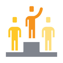 Winner icon in flat color style