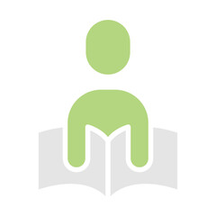 Learning icon in flat color style