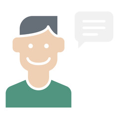 Chat icon in flat color style