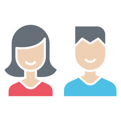 Toilet, Restroom, bathroom icon in flat color style