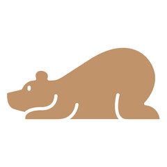 Fototapeta premium Bear icon in flat color style