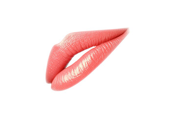 Elegant pink lipstick detail on full lips, cut out