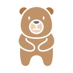 Obraz premium Bear icon in flat color style