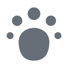 Animal footprint icon in flat color style