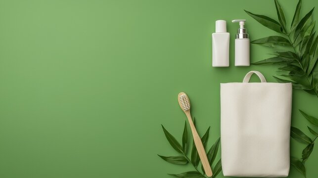 Embracing zero waste travel a traveler with bamboo tools in nature eco-friendly practices sustainable adventure