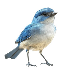 Obraz premium Vibrant Blue Bird Striking Pose Against Abstract Background Delightful Avian Beauty