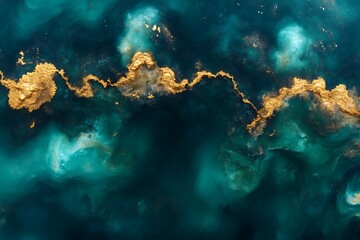 Obraz premium Abstract teal gold marble background