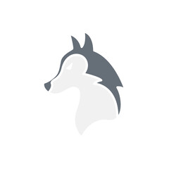 Wolf icon in flat color style