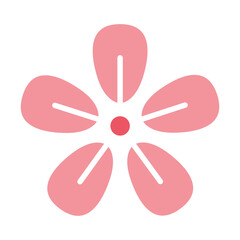 Sakura icon in flat color style
