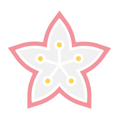 Sakura icon in flat color style