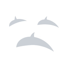 Dolphin icon in flat color style