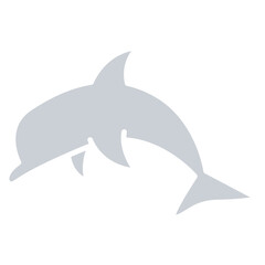 Dolphin icon in flat color style
