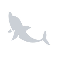 Dolphin icon in flat color style