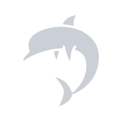 Dolphin icon in flat color style