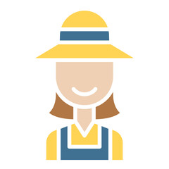 Farmer icon in flat color style