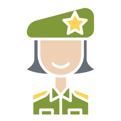 Army icon in flat color style