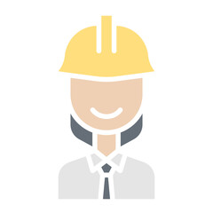 Engineer icon in flat color style
