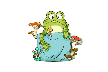 kawaii frog PNG Sublimation T shirt Design 