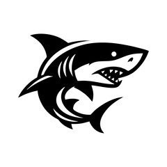 Fierce Shark Vector Logo in Bold Black Design