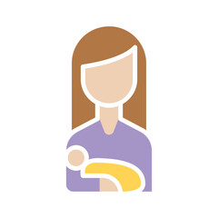 Mother icon in flat color style