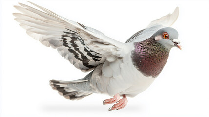 Obraz premium Racing Pigeon Isolated on White Background 