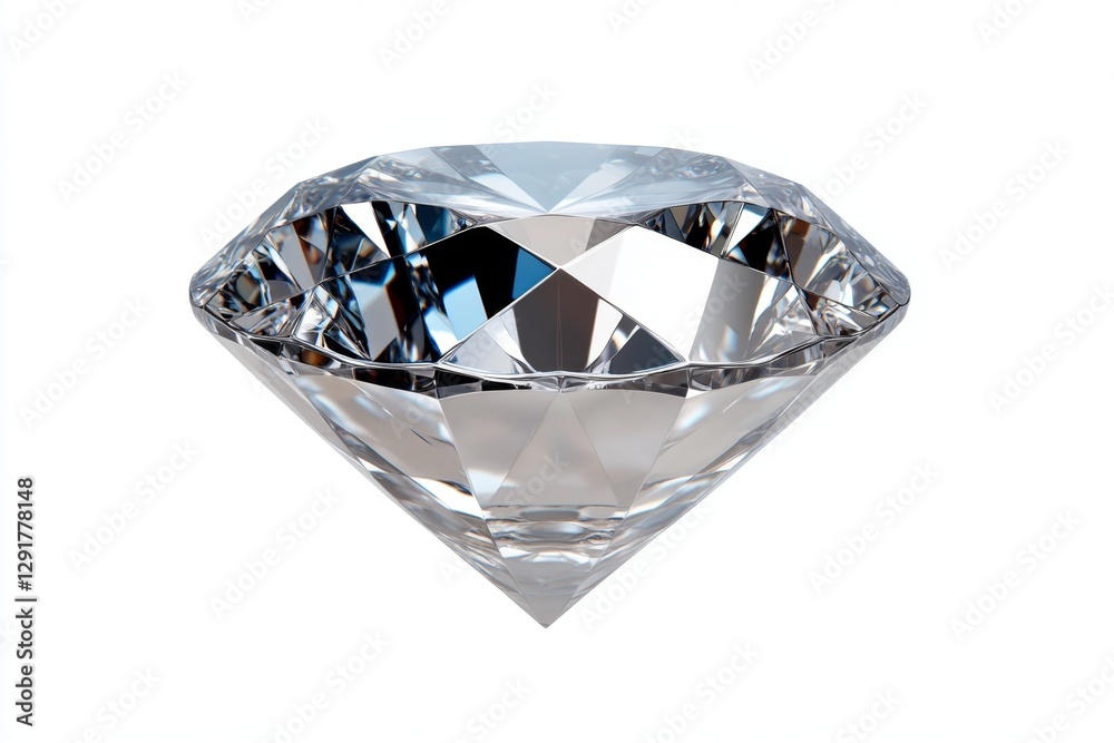 Poster an isolated, transparent diamond on a white background, perfect for digital art or design projects. 