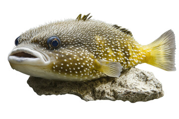 Obraz premium Unique puffer fish with striking details, cut out