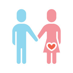 Family icon in flat color style