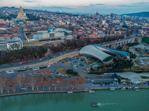Rhike park , Rike Music Theater and Exhibition Center and President Palace and  Trinity cathedral