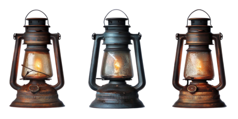 A set of four antique hurricanes