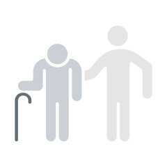 Elderly icon in flat color style