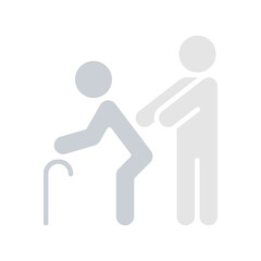 Elderly icon in flat color style