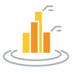 Chart icon in flat color style
