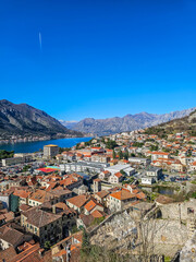 Fototapeta premium Old Kotor is the number 1 attraction in Montenegro. View from the top of Kotor.