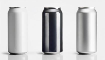 front view of the white metal isolated drink can mockup in format
