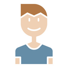 Man icon in flat color style