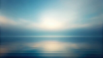 Obraz premium Serene Waterscape A Tranquil Blue Horizon at Dawn with a Gentle Reflection