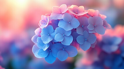 Pink Hydrangea Macro Shot 