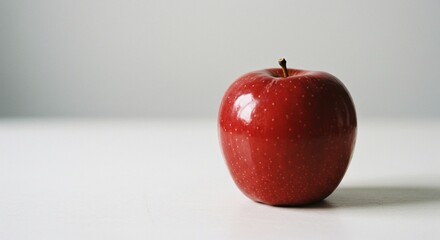 Fresh Red Apple on White Background Still Life Close-up