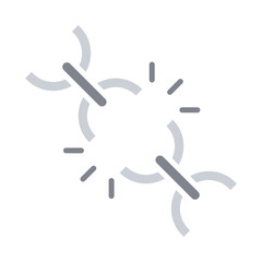 Unchain icon in flat color style