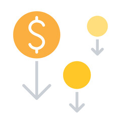Loss icon in flat color style