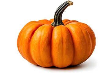 Obraz premium Orange pumpkin isolated on white background, autumn harvest and Halloween symbol
