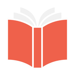 Book icon in flat color style