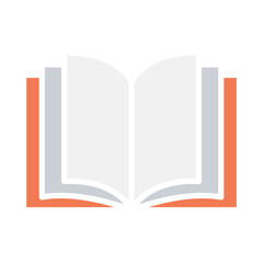 Book icon in flat color style