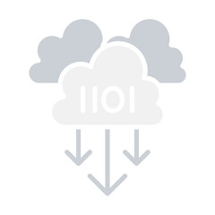 Cloud computing icon in flat color style