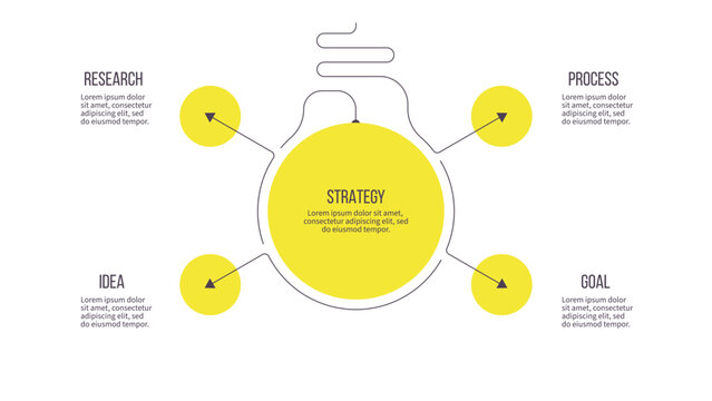 Business infographic template. Idea chart with four options, steps. Vector chart.