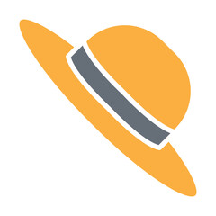 Hat icon in flat color style